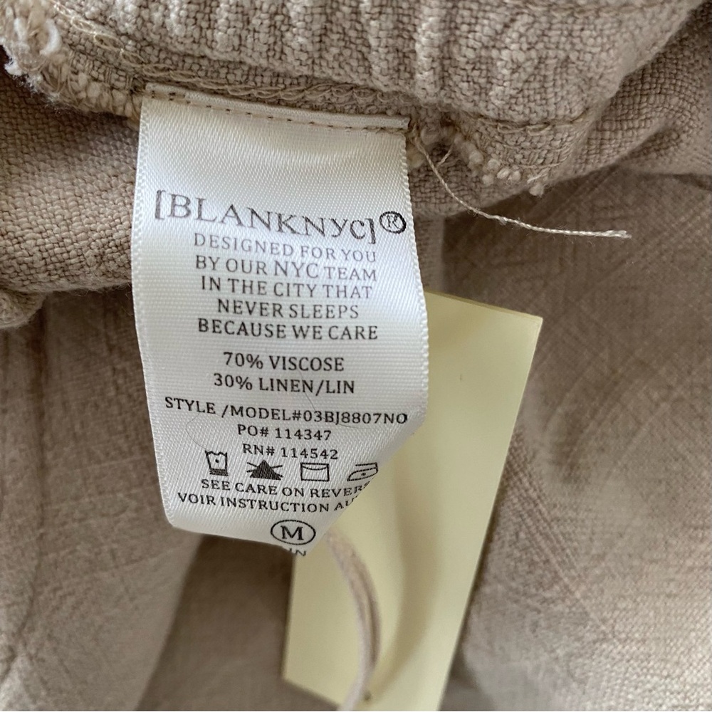 NWT Blank NYC Linen Blend High Rise Paper Bag Waist Frayed Hem Shorts, Sz M - Picture 10 of 10